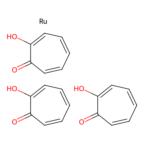 Tris(2-hydroxycyclohepta-2,4,6-trien-1-one);ruthenium structure