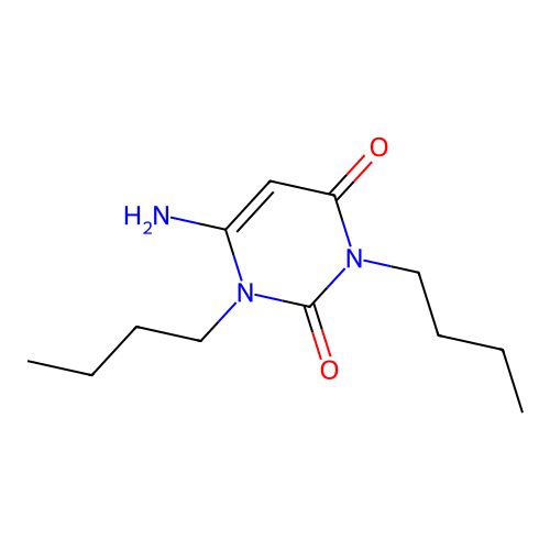 6-Amino-1,3-dibutyluracil structure