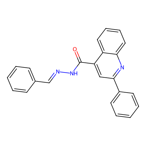 2-phenyl-N'-[(E)-phenylmethylidene]quinoline-4-carbohydrazide structure
