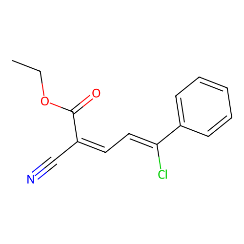 Ethyl 5-chloro-2-cyano-5-phenylpenta-2,4-dienoate structure
