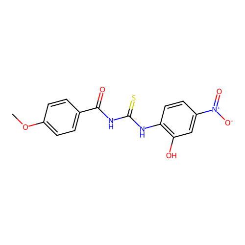 N-[(2-hydroxy-4-nitrophenyl)carbamothioyl]-4-methoxybenzamide structure