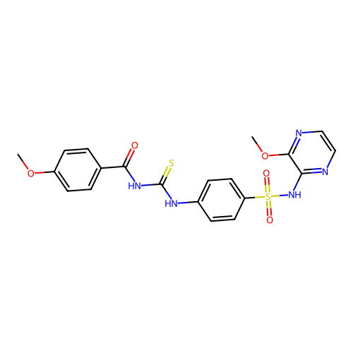 4-methoxy-N-({4-[(3-methoxypyrazin-2-yl)sulfamoyl]phenyl}carbamothioyl)benzamide structure