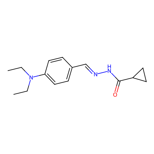 N'-{(E)-[4-(diethylamino)phenyl]methylidene}cyclopropanecarbohydrazide structure