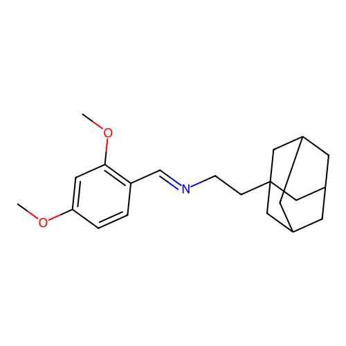 (E)-2-((3r,5r,7r)-adamantan-1-yl)-N-(2,4-dimethoxybenzylidene)ethanamine structure