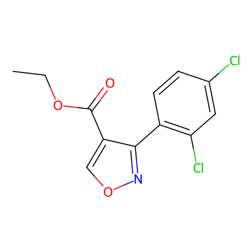 Ethyl 3-(2,4-dichlorophenyl)-1,2-oxazole-4-carboxylate structure