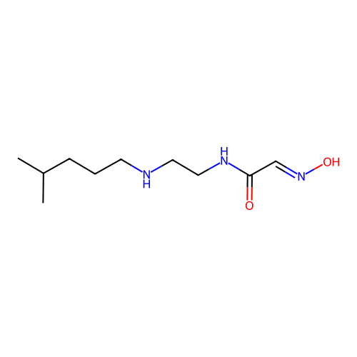 (E)-2-(hydroxyimino)-N-(2-((4-methylpentyl)amino)ethyl)acetamide structure