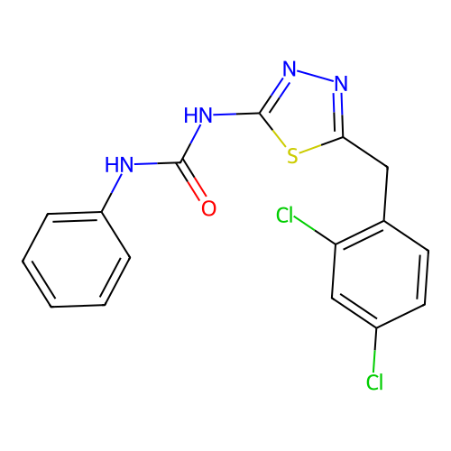 1-(5-(2,4-Dichlorobenzyl)-1,3,4-thiadiazol-2-yl)-3-phenylurea structure