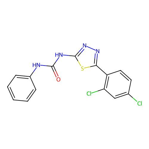 1-[5-(2,4-Dichlorophenyl)-1,3,4-thiadiazol-2-yl]-3-phenylurea structure
