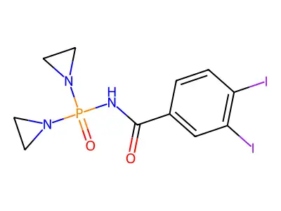 Benzamide, N-(bis(1-aziridinyl)phosphinyl)-3,4-diiodo- structure