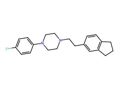 Piperazine, 1-(2-(2,3-dihydro-1H-inden-5-yl)ethyl)-4-(4-fluorophenyl)- structure