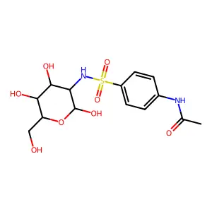 N-(4-{[2,4,5-Trihydroxy-6-(hydroxymethyl)oxan-3-yl]sulfamoyl}phenyl)acetamide structure