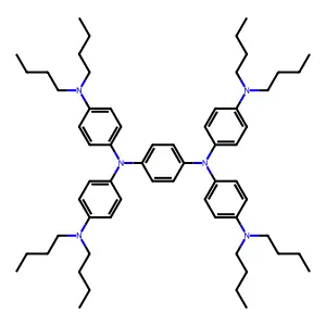 N,N,N',N'-tetrakis[4-(dibutylamino)phenyl]benzene-1,4-diamine structure