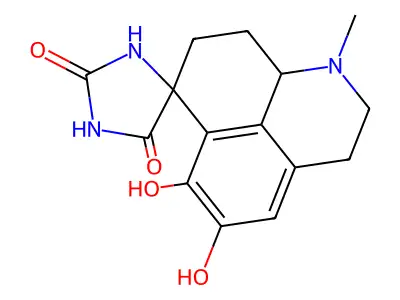 Spiro(7H-benzo(de)quinoline-7,4'-imidazolidine)-2',5'-dione, 1,2,3,8,9,9a-hexahydro-5,6-dihydroxy-1-methyl-, monohydrobromide, trans- structure