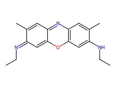Diethyl-[7-(ethylamino)-2,8-dimethylphenoxazin-3-ylidene]azanium perchlorate structure