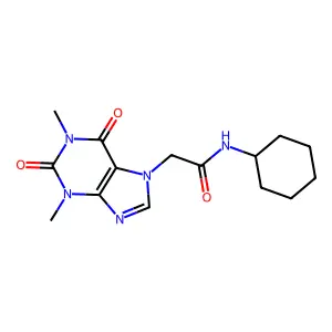 N-cyclohexyl-2-(1,3-dimethyl-2,6-dioxopurin-7-yl)acetamide structure