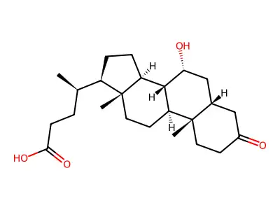7alpha-Hydroxy-3-oxo-5beta-cholan-24-oic acid structure