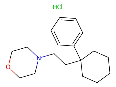Morpholine, 4-(2-(1-phenylcyclohexyl)ethyl)-, hydrochloride structure