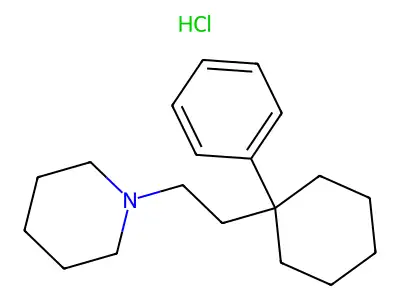 Piperidine, 1-(2-(1-phenylcyclohexyl)ethyl)-, hydrochloride structure