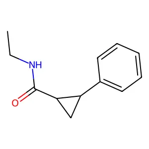 Cyclopropanecarboxamide, N-ethyl-2-phenyl-, cis- structure