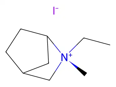 2-Azoniabicyclo(2.2.1)heptane, 2-ethyl-2-methyl-, iodide, (exo)- structure