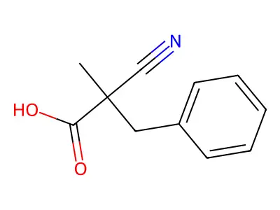 2-Cyano-2-methyl-3-phenylpropanoic acid structure