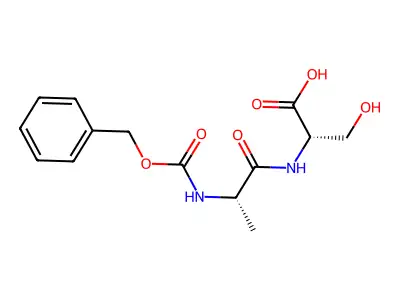 N-(2-{[(benzyloxy)carbonyl]amino}propanoyl)serine structure