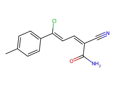 5-Chloro-2-cyano-5-(4-methylphenyl)penta-2,4-dienamide structure