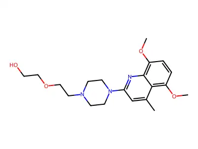 2-[2-[4-(5,8-Dimethoxy-4-methyl-2-quinolinyl)-1-piperazinyl]ethoxy]ethanol structure