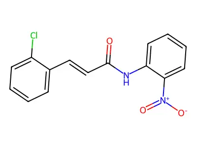 (2E)-3-(2-chlorophenyl)-N-(2-nitrophenyl)prop-2-enamide structure