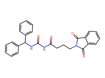 N-(benzhydrylcarbamoyl)-4-(1,3-dioxoisoindol-2-yl)butanamide structure