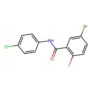 5-bromo-N-(4-chlorophenyl)-2-iodobenzamide structure