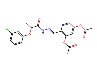 2-(3-Chlorophenoxy)propanoic acid 2-[[2,4-bis(acetyloxy)phenyl]methylene]hydrazide structure