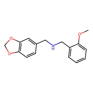 1-(1,3-benzodioxol-5-yl)-N-(3-methoxybenzyl)methanamine structure