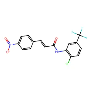 N-[2-chloro-5-(trifluoromethyl)phenyl]-3-(4-nitrophenyl)prop-2-enamide structure
