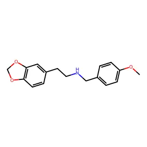 2-(1,3-benzodioxol-5-yl)-N-[(4-methoxyphenyl)methyl]ethanamine structure
