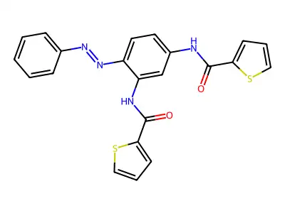 N,N'-{4-[(E)-phenyldiazenyl]benzene-1,3-diyl}dithiophene-2-carboxamide structure