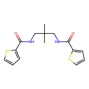 N-[2,2-dimethyl-3-(thiophene-2-carbonylamino)propyl]thiophene-2-carboxamide structure