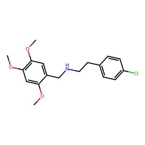2-(4-chlorophenyl)-N-(2,4,5-trimethoxybenzyl)ethanamine structure