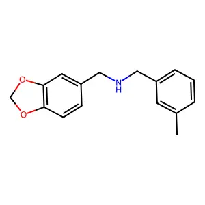 (1,3-苯并二氧杂环戊烯-5-基甲基)(3-甲基苄基)胺 structure