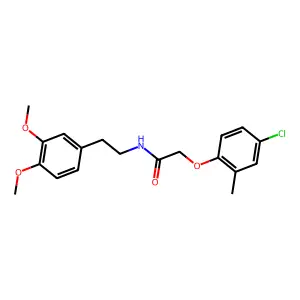 2-(4-chloro-2-methylphenoxy)-N-[2-(3,4-dimethoxyphenyl)ethyl]acetamide structure