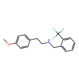 2-(4-methoxyphenyl)-N-[2-(trifluoromethyl)benzyl]ethanamine structure