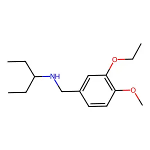 N-[(3-ethoxy-4-methoxyphenyl)methyl]pentan-3-amine structure