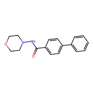 N-(morpholin-4-yl)biphenyl-4-carboxamide structure