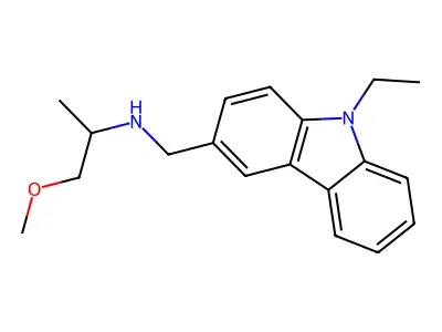 N-[(9-ethyl-9H-carbazol-3-yl)methyl]-1-methoxypropan-2-amine structure