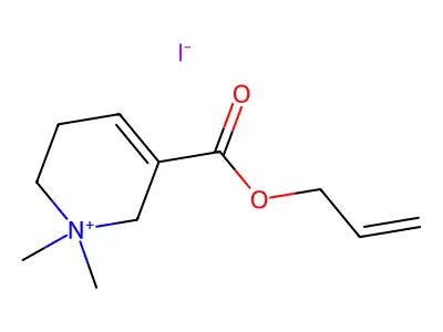 Pyridinium, 1,2,5,6-tetrahydro-3-carboxy-1,1-dimethyl-, iodide, allyl ester structure
