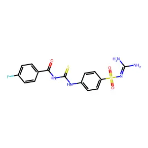 N-[[4-(diaminomethylideneamino)sulfonylphenyl]carbamothioyl]-4-fluorobenzamide structure