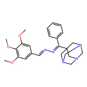 3,4,5-Trimethoxybenzaldehyde 2-(phenyl-1,3,5-triazatricyclo[3.3.1.13,7]dec-7-ylmethylene)hydrazone structure