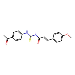 (E)-N-[(4-acetylphenyl)carbamothioyl]-3-(4-methoxyphenyl)prop-2-enamide structure
