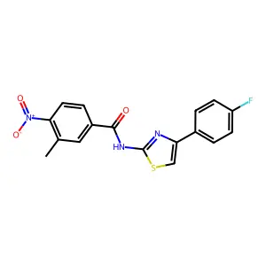 N-[4-(4-fluorophenyl)-1,3-thiazol-2-yl]-3-methyl-4-nitrobenzamide structure