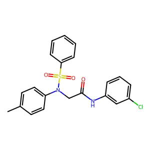 2-[N-(benzenesulfonyl)-4-methylanilino]-N-(3-chlorophenyl)acetamide structure